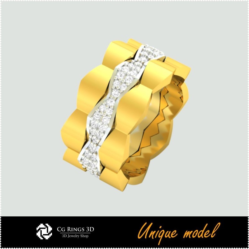 Alliances de mariage uniques 3D CB Home, Bijoux CAO 3D, Bijoux uniques 3D, Bagues CAO 3D, Alliances 3D, Bagues mode 3D