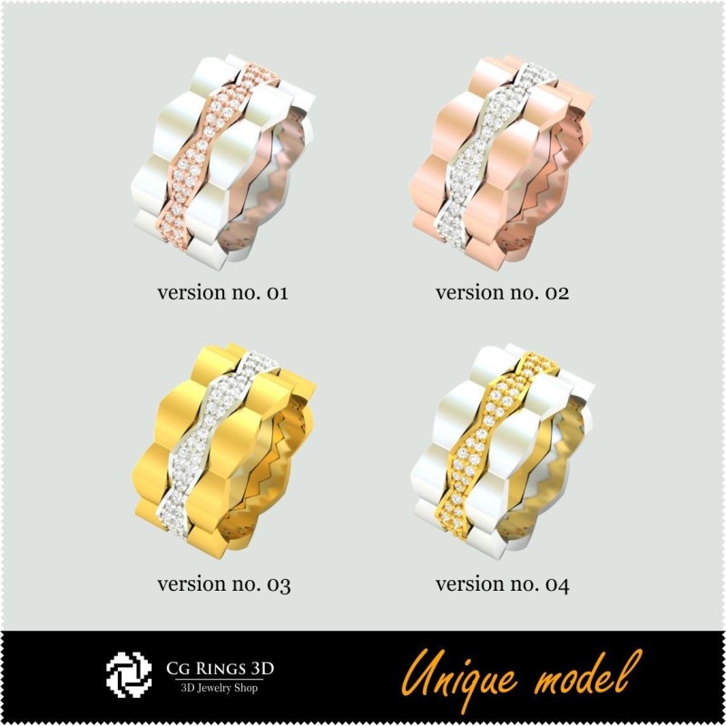 3D einzigartige Eheringe CB Home, Schmuck 3D CAD, 3D einzigartiger Schmuck, Ringe 3D CAD, Eheringe 3D, Moderinge 3D
