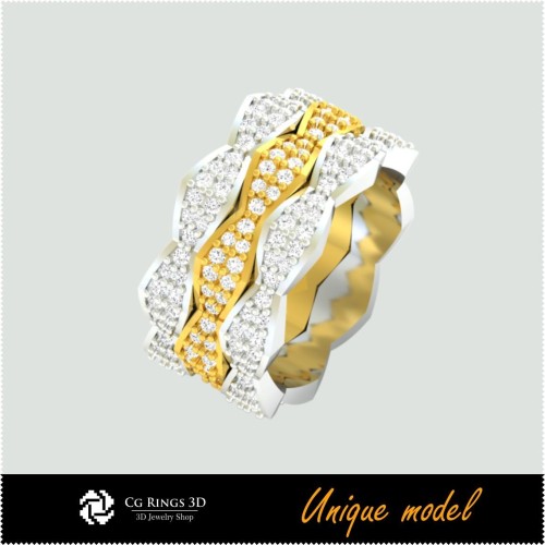 Fedi nuziali 3D uniche CB Home, Gioielli CAD 3D, Gioielli 3D unici, Anelli CAD 3D, Fedi nuziali 3D, Anelli moda 3D
