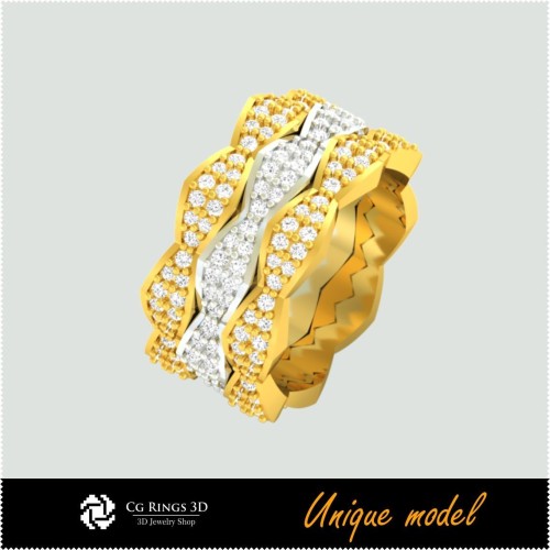 3D 独特结婚戒指 CB 家居，珠宝 3D CAD，3D 独特珠宝，戒指 3D CAD，结婚戒指 3D，时尚戒指 3D