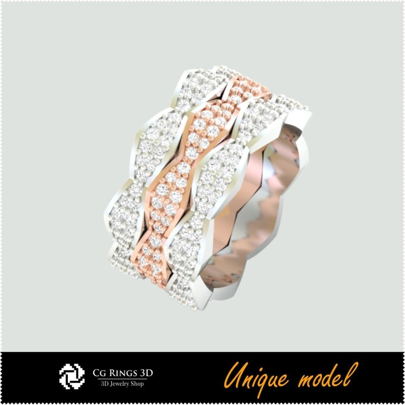 3D 独特结婚戒指 CB 家居，珠宝 3D CAD，3D 独特珠宝，戒指 3D CAD，结婚戒指 3D，时尚戒指 3D