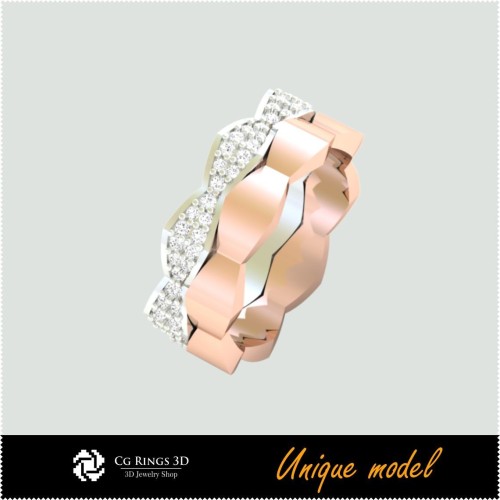 Alliances de mariage uniques 3D CB Home, Bijoux CAO 3D, Bijoux uniques 3D, Bagues CAO 3D, Alliances 3D, Bagues mode 3D