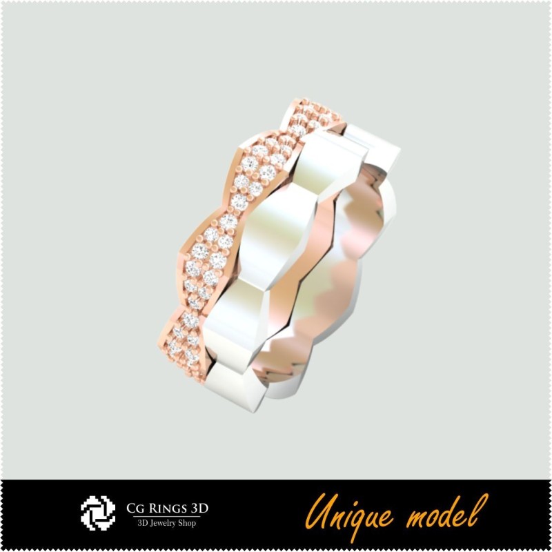 Alliances de mariage uniques 3D CB Home, Bijoux CAO 3D, Bijoux uniques 3D, Bagues CAO 3D, Alliances 3D, Bagues mode 3D