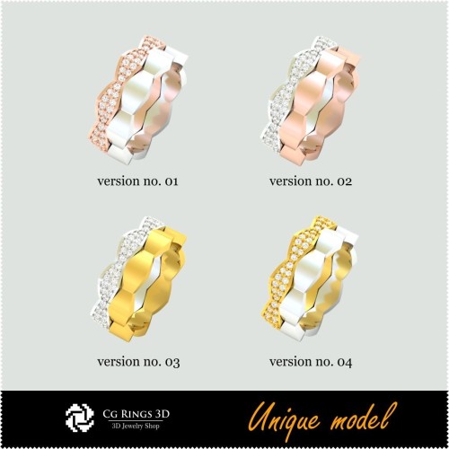 3D 独特结婚戒指 CB 家居，珠宝 3D CAD，3D 独特珠宝，戒指 3D CAD，结婚戒指 3D，时尚戒指 3D