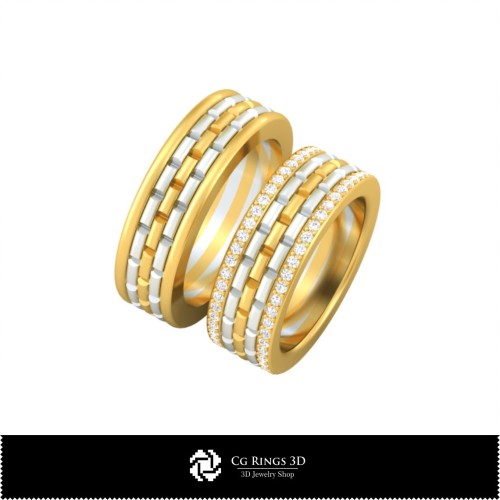 Bague de mariage 3D avec diamants Accueil, Joaillerie CAO 3D, Anneaux CAO 3D, Alliances 3D, Bagues serties de diamants 3D