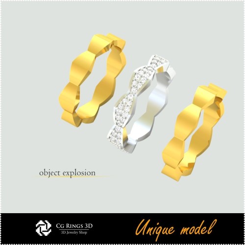 3D einzigartige Eheringe CB Home, Schmuck 3D CAD, 3D einzigartiger Schmuck, Ringe 3D CAD, Eheringe 3D, Moderinge 3D