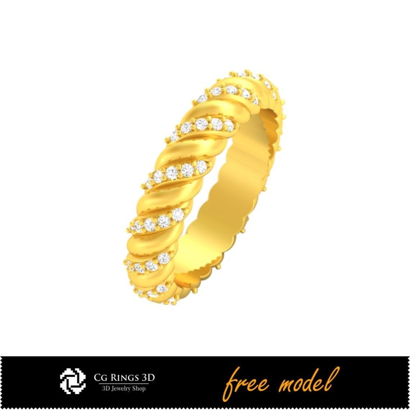 Inel Eternitate 3D - Model 3D Gratuit pentru Acasă, Bijuterii 3D CAD, Bijuterii 3D Gratuite, Inele 3D CAD, Verighete 3D, Inele
