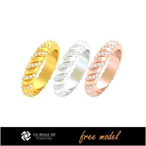 Inel Eternitate 3D - Model 3D Gratuit pentru Acasă, Bijuterii 3D CAD, Bijuterii 3D Gratuite, Inele 3D CAD, Verighete 3D, Inele