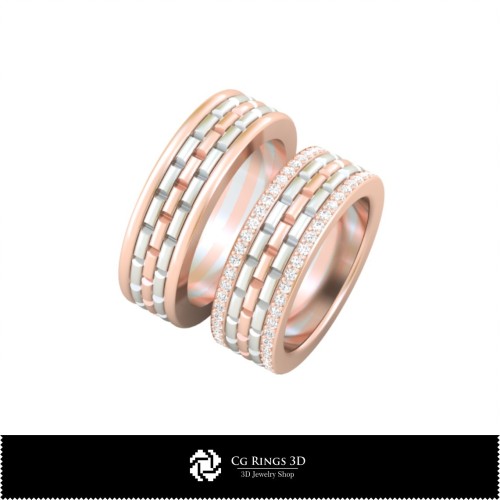 3D Wedding Ring With Diamonds Home, Jewelry 3D CAD, Rings 3D CAD , Wedding Bands 3D, Diamond Rings 3D