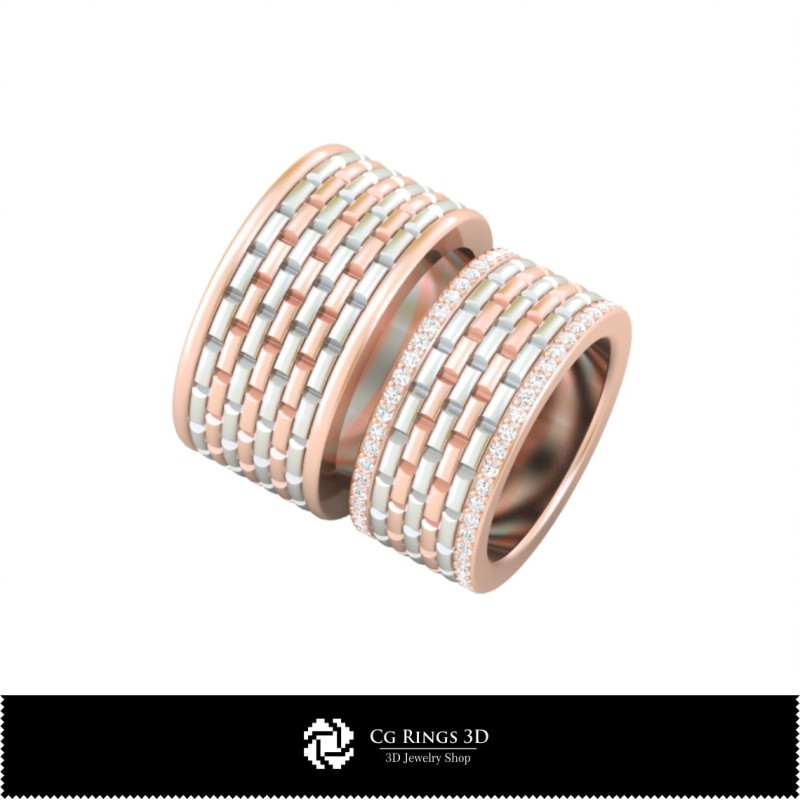 Fede nuziale 3D con diamanti Home, Gioielli CAD 3D, Anelli CAD 3D, Fedi nuziali 3D, Anelli con diamanti 3D