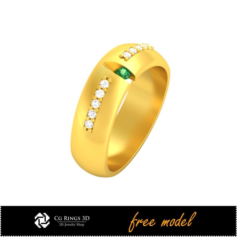 Anillo de boda 3D - Modelo 3D gratis para hogar, joyería 3D CAD, joyería 3D gratis, anillos 3D CAD, alianzas de boda 3D,