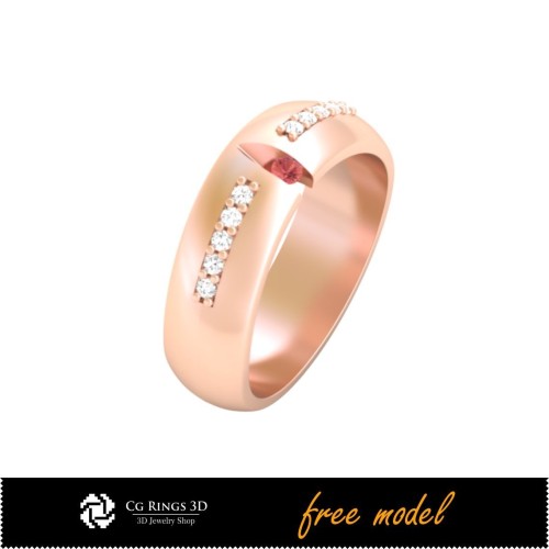 Bague de mariage 3D - Modèle 3D gratuit pour la maison, bijou 3D CAO, bijou 3D gratuit, bagues CAO 3D, alliances 3D, anneaux