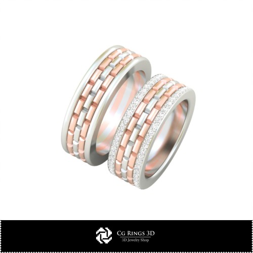 3D Wedding Ring With Diamonds Home, Jewelry 3D CAD, Rings 3D CAD , Wedding Bands 3D, Diamond Rings 3D