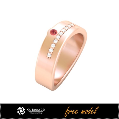 Anillo de boda 3D - Modelo 3D gratuito para el hogar, CAD 3D de joyería, joyería 3D gratis, CAD 3D de anillos, alianzas de boda