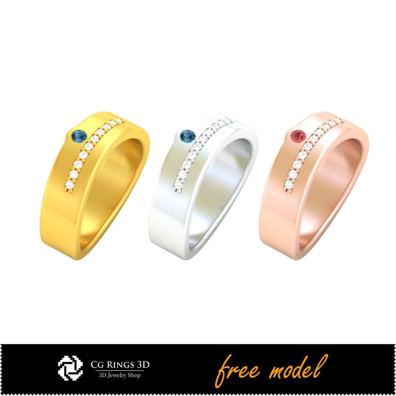 Anello da Sposa 3D - Modello 3D Gratis Casa, Gioielli CAD 3D, Gioielli 3D Gratuiti, Anelli CAD 3D, Fedi Nuziali 3D, Fili