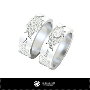 Inele de nuntă 3D, bijuterii CAD 3D, inele CAD 3D, verighete 3D, verighete eternity 3D 2
