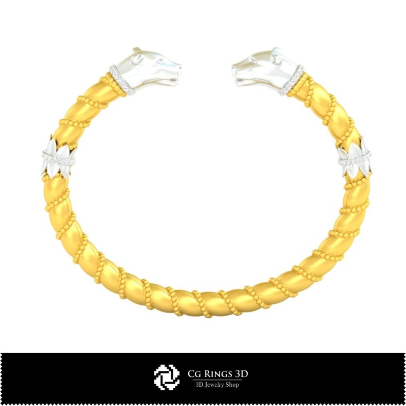Bracelet Art nouveau 3D Maison, Bijoux 3D CAO, Bracelets 3D CAO, Bijoux vintage 3D CAO, Bracelets 3D, Manchette 3D, 3D Ar