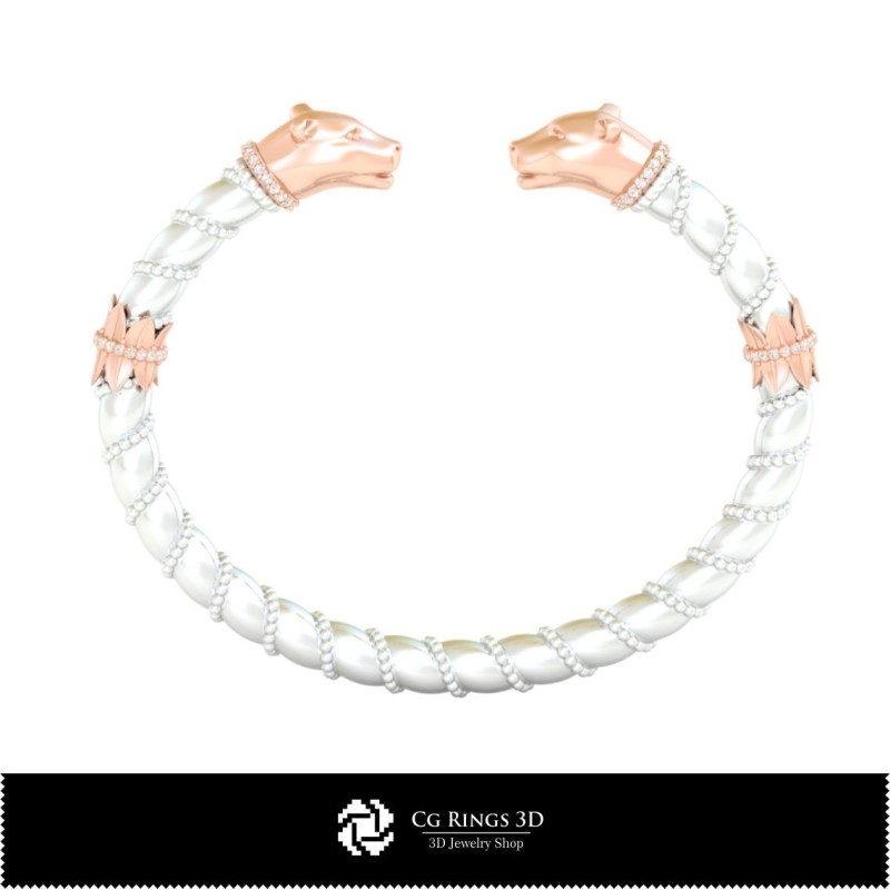 Bracelet Art nouveau 3D Maison, Bijoux 3D CAO, Bracelets 3D CAO, Bijoux vintage 3D CAO, Bracelets 3D, Manchette 3D, 3D Ar