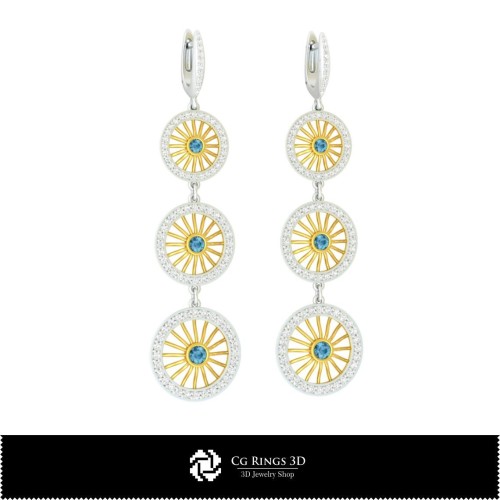 Bijoux-Boucles d'oreilles CAO 3D, Bijoux CAO 3D, Boucles d'oreilles CAO 3D, Boucles d'oreilles diamant 3D, Boucles d'oreilles