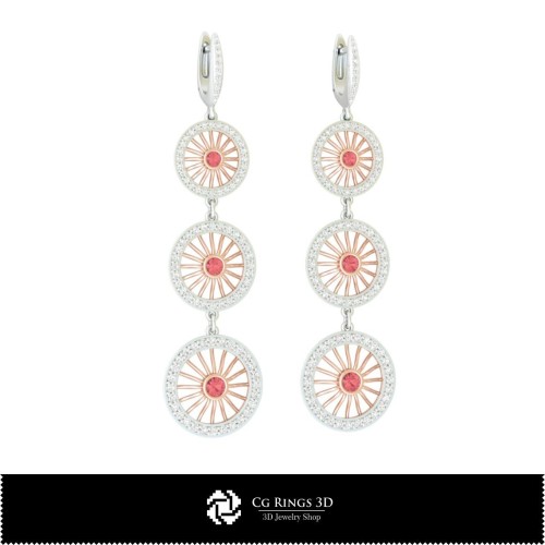 Gioielli-Orecchini CAD 3D, Gioielli CAD 3D, Orecchini CAD 3D, Orecchini con Diamanti 3D, Orecchini a Goccia 3D, Orecchini a