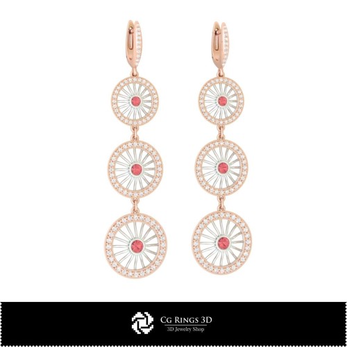 Gioielli-Orecchini CAD 3D, Gioielli CAD 3D, Orecchini CAD 3D, Orecchini con Diamanti 3D, Orecchini a Goccia 3D, Orecchini a