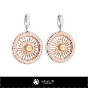 Jewelry-Earrings 3D CAD Jewelry 3D CAD, Earrings 3D CAD , 3D Diamond Earrings, 3D Pearl Earrings 2