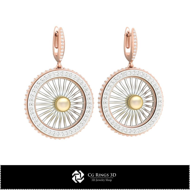 Schmuck-Ohrringe 3D-CAD Schmuck 3D-CAD, Ohrringe 3D-CAD, 3D-Diamant-Ohrringe, 3D-Perlen-Ohrringe