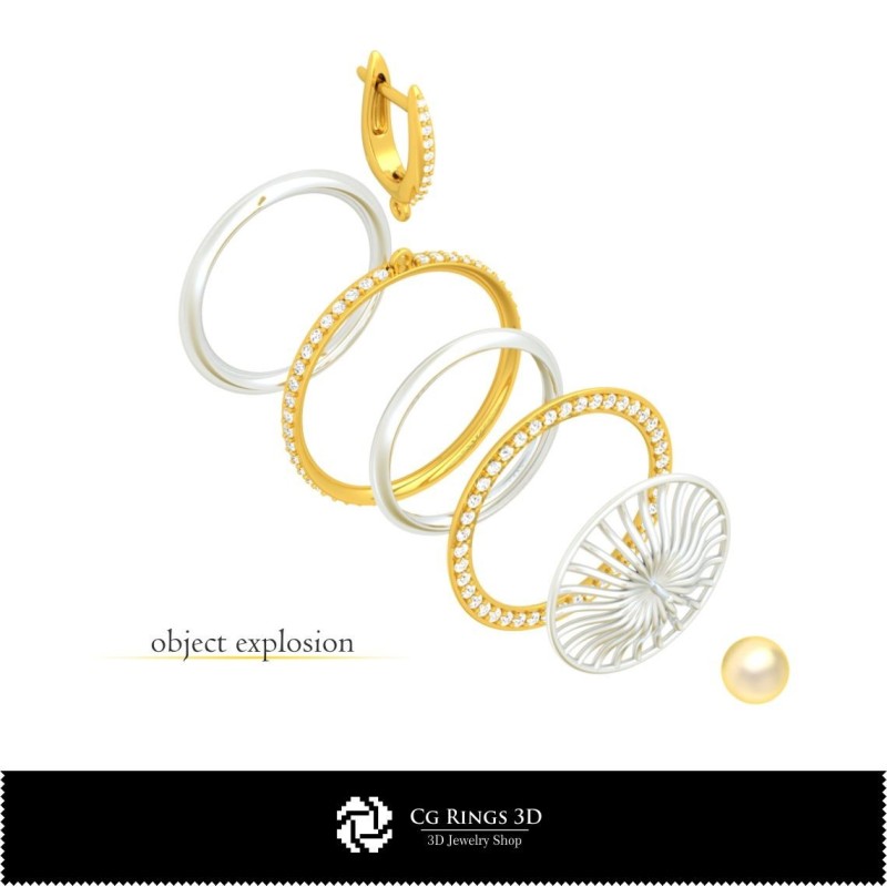 Gioielli-Orecchini 3D CAD Gioielli 3D CAD, Orecchini 3D CAD, Orecchini con Diamanti 3D, Orecchini con Perle 3D