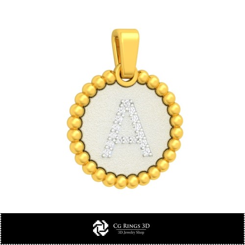 Pendentif 3D avec lettre A Maison, Bijoux 3D DAO, Pendentifs 3D DAO, Pendentifs lettre 3D, Pendentifs boule 3D