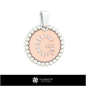 Pendentif 3D avec lettre G Maison, Bijoux DAO 3D, Pendentifs DAO 3D, Pendentifs lettre 3D, Pendentifs boule 3D 2