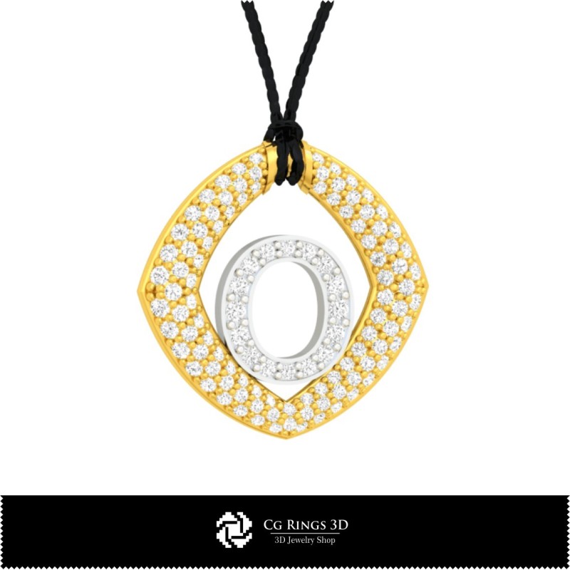 Pendentif 3D CAO avec lettre O Maison, Bijoux 3D CAO, Pendentifs 3D CAO, Pendentifs lettre 3D