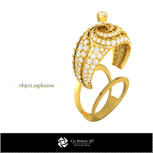 Anelli con Pietre Preziose 3D CAD, Anelli con Gemme Preziose 3D, Gioielleria 3D CAD, Anelli 3D CAD, Anelli alla Moda 3D, Anelli