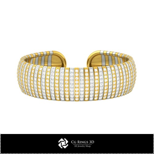 Bracciale 3D CAD con diamanti Home, Gioielleria 3D CAD, Bracciali 3D CAD, Bracciali con diamanti 3D, Bracciale rigido 3D