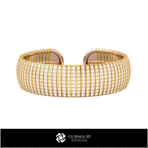 Brățară 3D CAD cu diamante Acasă, Bijuterii 3D CAD, Brățări 3D CAD, Brățări cu diamante 3D, Brățară tip manșetă 3D 2