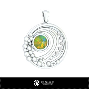 3D-Anhänger mit Opal, Schmuck-3D-CAD, Anhänger-3D-CAD, 3D-Diamantanhänger, 3D-Kugelanhänger, 3D-Opalanhänger 2