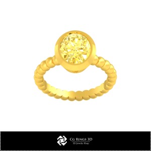 Inel cu bilă 3D CAD pentru casă, Bijuterii 3D CAD, Inele 3D CAD, Inele cu diamante 3D