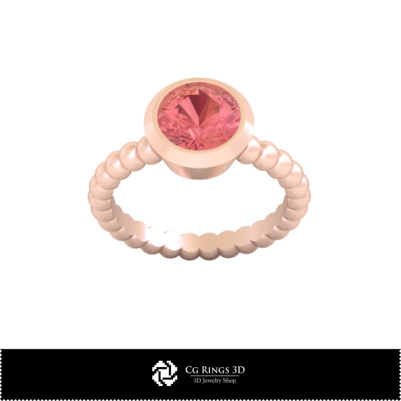 Anillo con bola CAD 3D para el hogar, Joyería CAD 3D, Anillos CAD 3D, Anillos de diamantes CAD 3D