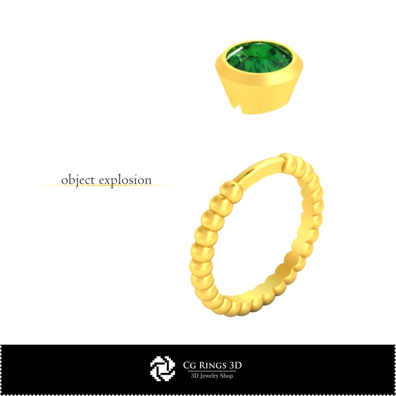 Bague sphérique 3D CAO pour la maison, Joaillerie 3D CAO, Bagues 3D CAO, Bagues en diamant 3D
