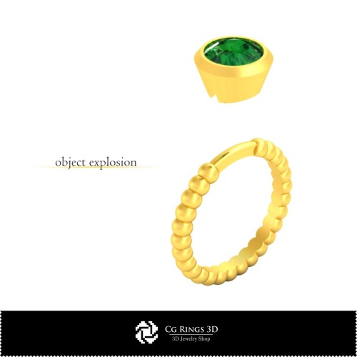 Bague sphérique 3D CAO pour la maison, Joaillerie 3D CAO, Bagues 3D CAO, Bagues en diamant 3D