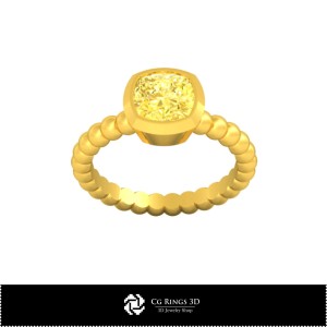 Inel cu bilă 3D CAD pentru casă, Bijuterii 3D CAD, Inele 3D CAD, Inele cu diamante 3D
