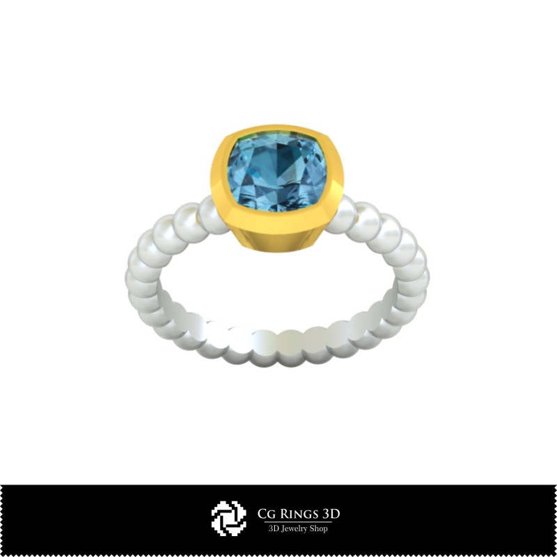 Anillo 3D CAD Bola para el Hogar, Joyería 3D CAD, Anillos 3D CAD, Anillos de Diamante 3D