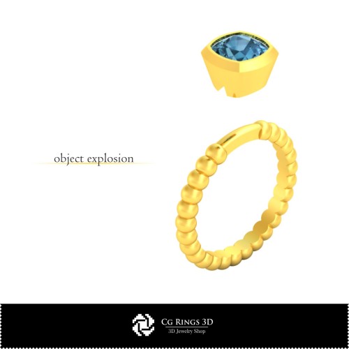 Anello a sfera 3D CAD per la casa, Gioielli 3D CAD, Anelli 3D CAD, Anelli con diamante 3D