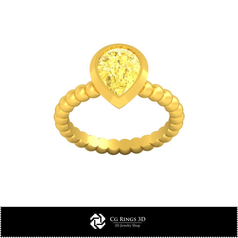 Anillo de bola 3D CAD para el hogar, Joyería 3D CAD, Anillos 3D CAD, Anillos de diamante 3D