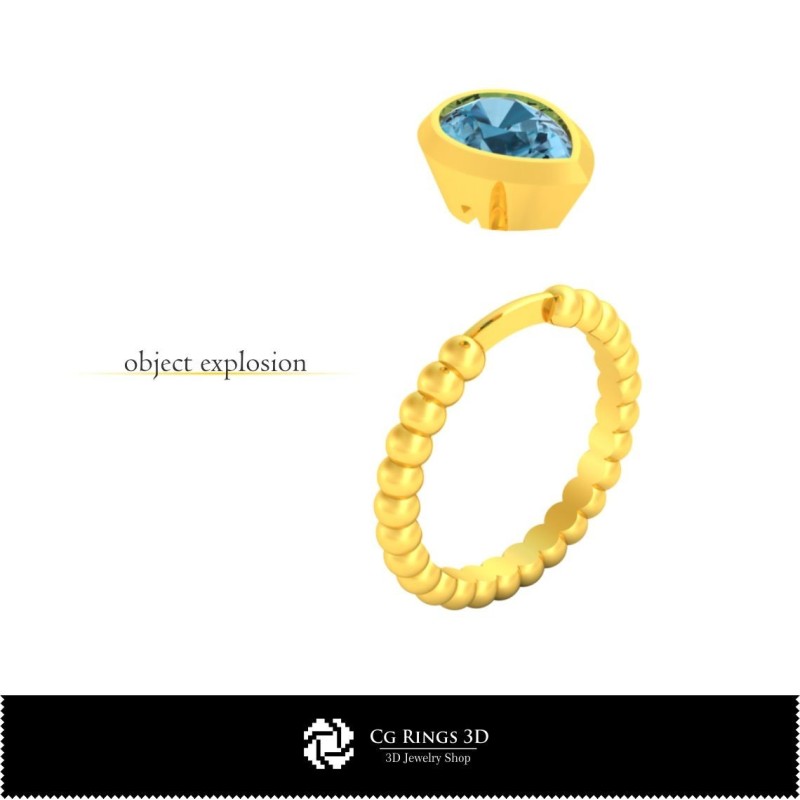 3D-CAD Kugelring Zuhause, Schmuck 3D-CAD, Ringe 3D-CAD, Diamantringe 3D