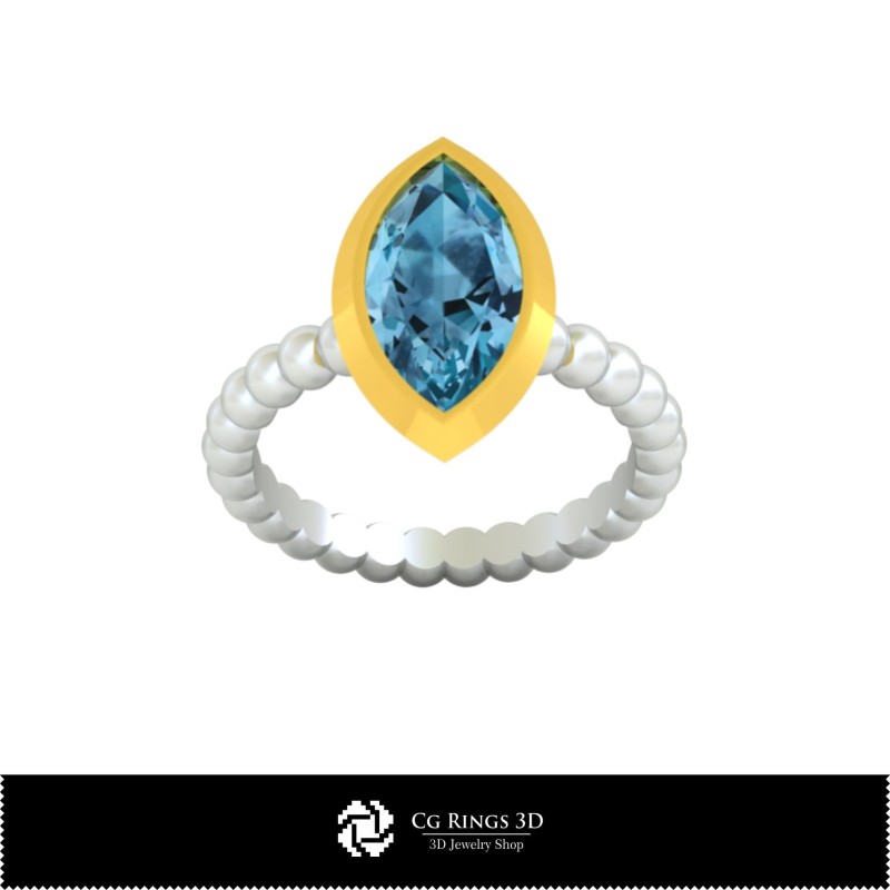 Anillo con bola 3D CAD para el hogar, Joyería 3D CAD, Anillos 3D CAD, Anillos de diamantes 3D