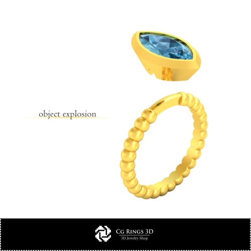 Inele 3D CAD Ball Ring pentru casă, Bijuterii 3D CAD, Inele 3D CAD, Inele cu diamante 3D
