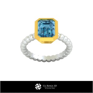 Inel 3D CAD cu bilă pentru casă, Bijuterii 3D CAD, Inele 3D CAD, Inele cu diamante 3D 2