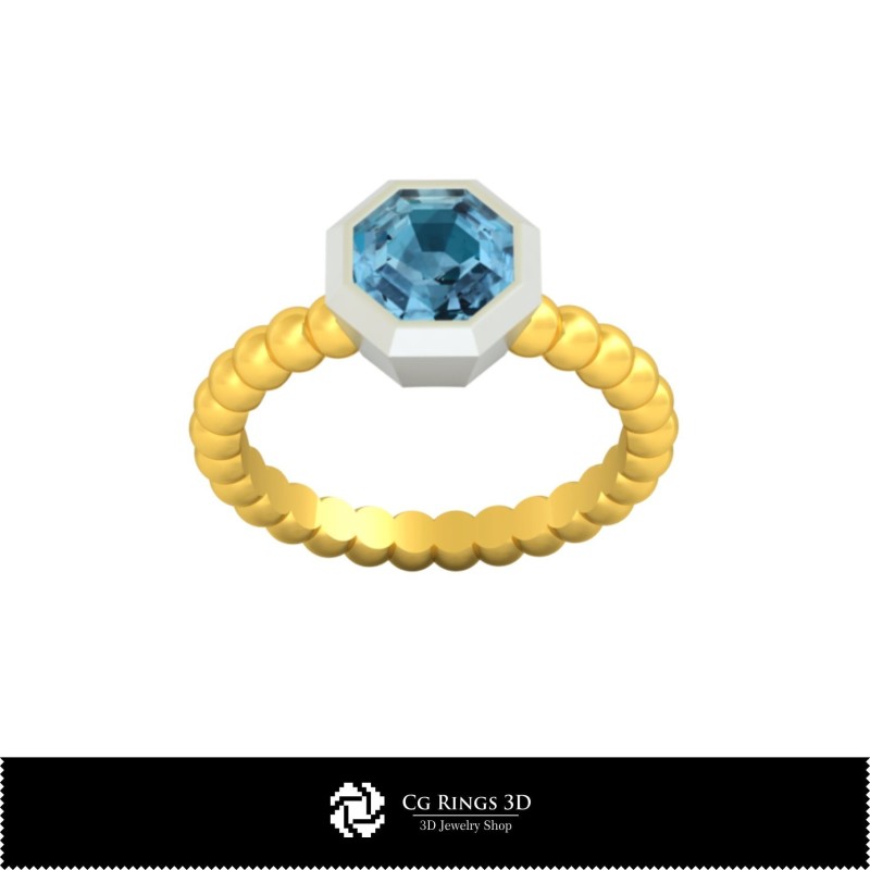 Bague sphérique 3D CAO pour la maison, CAO joaillerie 3D, Bagues CAO 3D, Bagues à diamants 3D
