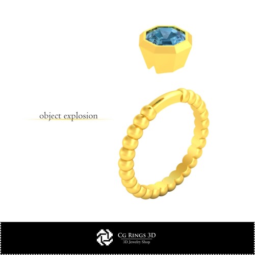 Anello con sfera 3D CAD per la casa, Gioielli 3D CAD, Anelli 3D CAD, Anelli con diamante 3D