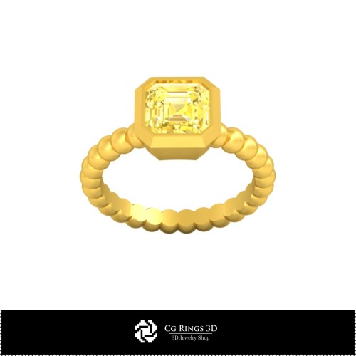 Inel cu bilă 3D CAD pentru casă, Bijuterii 3D CAD, Inele 3D CAD, Inele cu diamante 3D